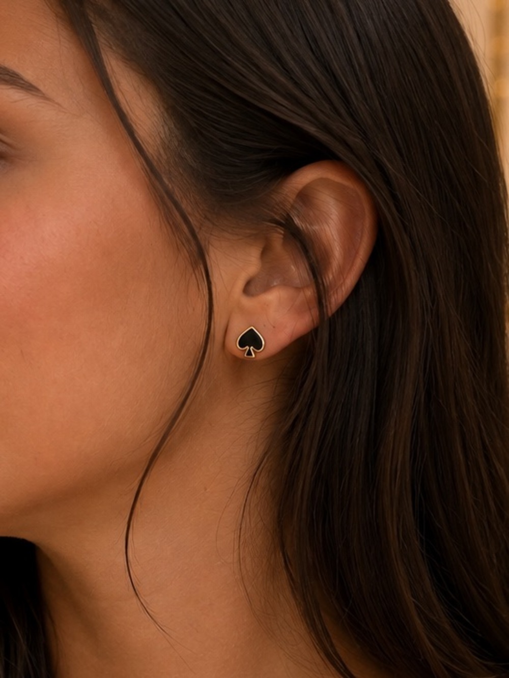 Kate Spade New York Black Spade Stud Earrings - Picture 3 of 4